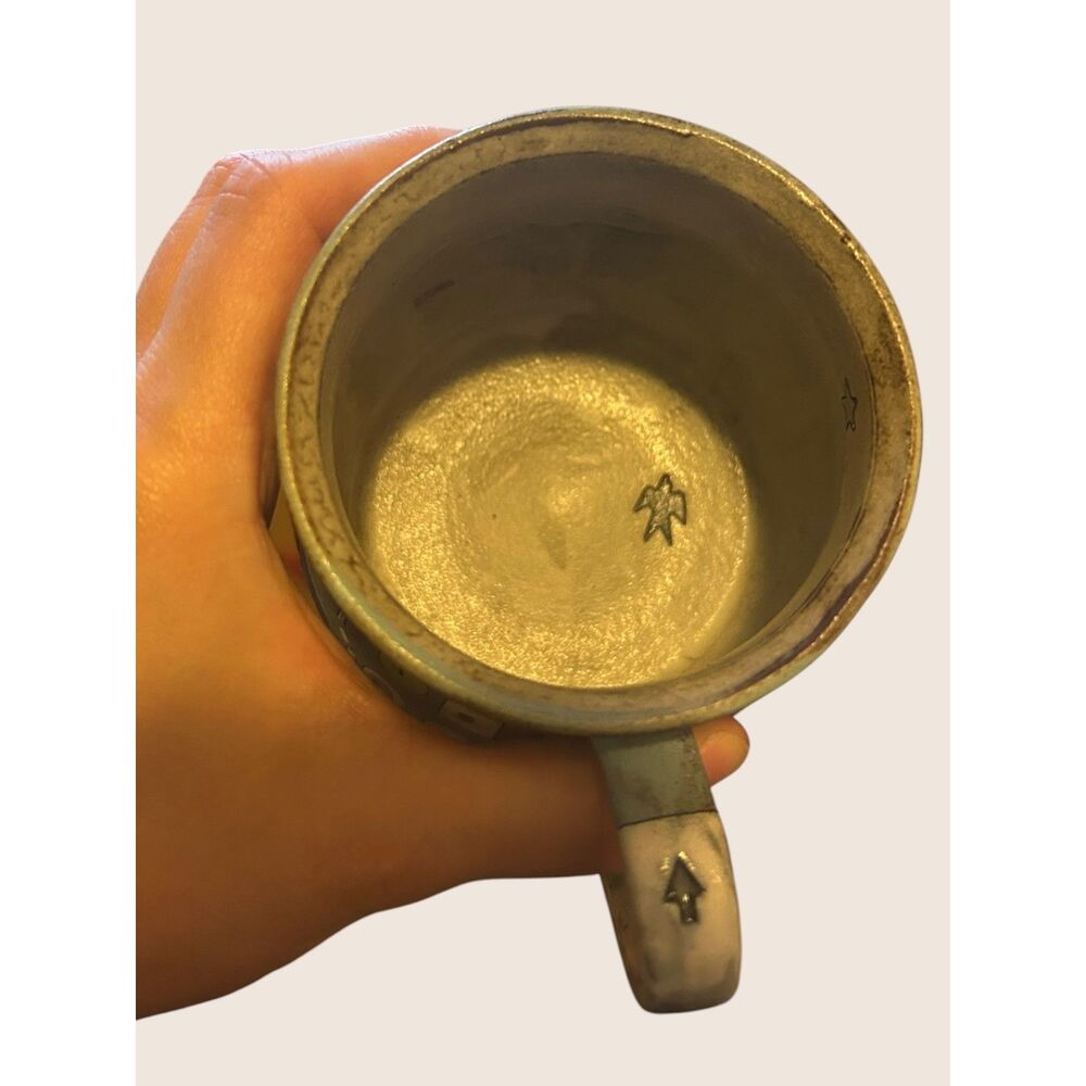 ☕️ MASA SASAKI CERAMICS BUDDHA MOTIF BLUE POT BELLY ART MUG 100% HAND CRAFTED - Picture 6 of 8
